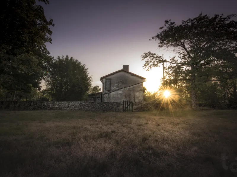 House with sunset