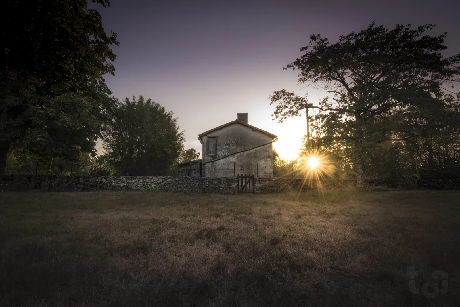 House with sunset